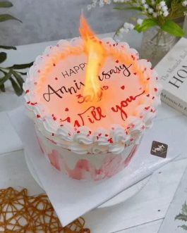 Bánh kem sinh nhật đốt lửa