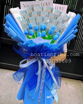 Bó hoa tiền năm trăm nghìn tulip