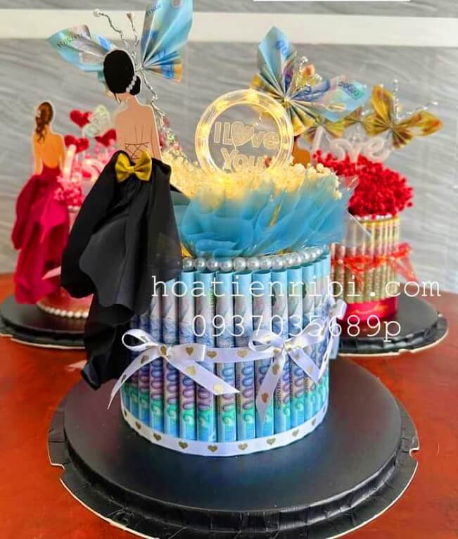 hộp hoa tiền cánh bướm 20k 1 tầng
